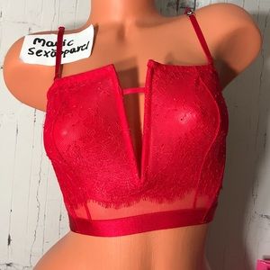 VS M L VERY SEXY UNLINED STRAPLESS BUSTIER BRA RED